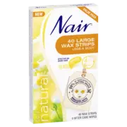 Nair Soft Natural Wax Large Strips 40 Pack for Face & Small Areas Ready to Use