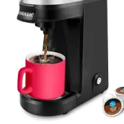Automatic Single Cup Coffee Machine, 12oz Capacity, BPA-Free & Slim Design