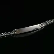 925 Sterling Silver Mens Personalised Gents Curb Identity Bracelet 8.5" 16gr