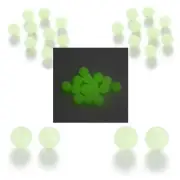 100 Luminous Light Pale Green Glow in the Dark Plastic Acrylic Round Loose Beads