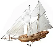 1:130 DIY Sailing Boat Kit DIY Hobby Wooden Ship Science Equipmen Assembly Model Classical Wooden Sailing Boats Scale Model Decoration for Teenager Adults Home Office Decoration Gift, Wood Color