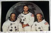 APOLLO 11 MOON LANDING ~ Postcard of Crew ~ Armstrong, Aldrin, Collins ~ FREE SH