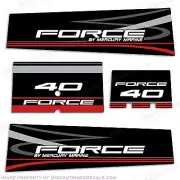 Fits Mercury Marine Force 40hp Outboard Motor Engine Decals - Black