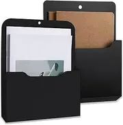 Magnetic File Holder, 2 Pieces Magnetic Paper Holder, Document Holder, A4 Papers, Letter Holder, Magnet, Organiser, Magnetic Newspaper Holder Wall, for Whiteboards, Fridge, Black