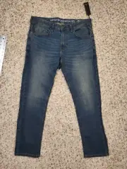 BUFFALO DAVID BITTON SLIM Ash-X STRETCH Blue Jeans, Size W33 L30 NEW