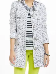 Elevenses Eyelet Trench Coat Size 12 White Color NW ANTHROPOLOGIE Tag