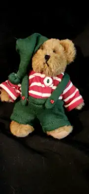 Boyds Bears Mini Collectibles Christmas Elf Ornament Bear Kringlebearys Plush.