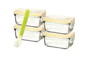 GLASSLOCK 5 PIECE BABY FOOD CONTAINER SET WITH LIDS - RECTANGLE