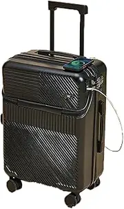 [WRhexande] Suitcase Front Opening Luggage Silent Universal Wheel Password Box Trolley Case Rechargeable Suitable for Travel Business Trip Moving Luggage