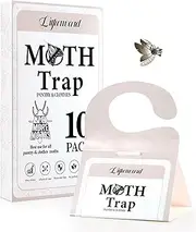 2-in-1 Pantry Clothing Moth Traps, 10-Pack Pantry Clothes Moth Killer Traps with Pheromones Attractor, Safe and Effective Solution for House Indoor