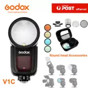 AU Godox V1-C Round Head 2.4G Speedlite Flash+Color Filters Honeycomb KIT