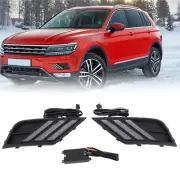 Set For VW Volkswagen Tiguan 2017-2019 LED Daytime Running Light Fog Lamp DRL