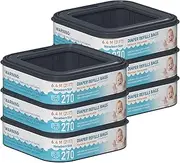 Standard Square Refills Disposal Bags Refill Compatible with Diaper Genie Compact, Select and Classic Pails, Hold Up to 270 Newborn-Sized Diapers Per Refill, Pack of 6