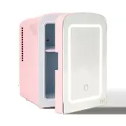 Compact Mini Fridge with Mirror - Pink, Perfect for Small Spaces