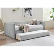 Maklaine Contemporary Grey Linen Textured Fabric Twin Daybed