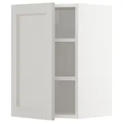 METOD wall cabinet with shelves, white/Lerhyttan light grey, 40x37x60 cm