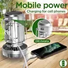 Portable Solar Camping Lantern with Fan USB Rechargeable Outdoor Tent LED Lights