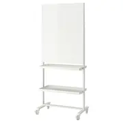 MITTZON frm w cstrs/whtbrd/disp shlf/cbl bx, white, 85x205 cm