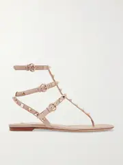 [Valentino Garavani] Valentino Garavani - Valentino Garavani Rockstud Leather Sandals - Blush - IT39 IT 39 Pink