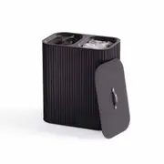 Joseph Joseph Tota Twin Luxe 90L Easy-Empty Bamboo Laundry Basket - Carbon Black