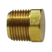 Midland Industries 28204 Cored Hex Head Plug, 1/2-in Male NPTF, Brass, 4 Pack