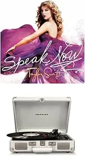 Crosley Cruiser Bluetooth Portable Turntable (White Sands) and Taylor Swift - Speak Now [Bundle]