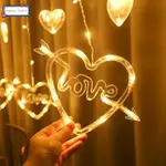 2.5M LED LOVE HEART FAIRY LIGHTS / WARM WHITE CURTAIN STRING