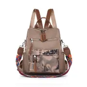 Nevenka Women Backpack Purse Waterproof Oxford Cloth Rucksack Shoulder Bag-LightBrown