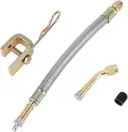 X AUTOHAUX 1 Set 135 Degrees Copper Tire Valve Extension with Durable Stainless Steel 210mm Tyre Valve Stem Extender for Car Motorcycle RV Truck Bike