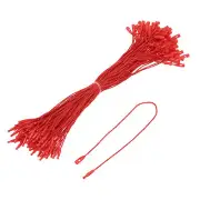 Cotton Hang Tag String Snap Lock Pins Red 9.8 Inch Pack of 100