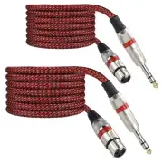 XLR Female to 1/4" TRS Cable Adapter Balanced, 10 Feet 6.35 mm Stereo Quarter...
