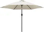 Garden Parasol Umbrella, Beach Parasol Umbrella Market Umbrella Outdoor Sun Shade Parasol Sand White 3m Steel Pole