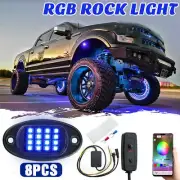 8PCS Underbody RGB LED Neon Light Atmosphere Bluetooth App Dual Remote Control