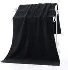 Microfiber Towel 35X75Cm Black, Multi-Purpose Gym, Sport, Travel, Camping, Swimm
