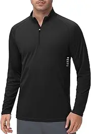 [HCYXMFC] Men's Running Shirts Long Sleeve Quick Dry Quarter Zip Pullover Moisture Wicking Workout Golf Shirts