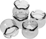 MINAOLULUS 5pcs Miniature Glass Fish Bowl DIY Tiny Aquarium Decor for Dollhouse Compact Desktop Fish Tank Model Realistic Micro Landscape Ornament for Office Bedroom