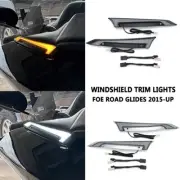 Chrome/Black Tracer Windshield Trim Lights For CVO Road Glides Special 2015-2023