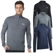 Callaway Mens Half Zip Sweater Blended Merino Golf Jumper Collared Pullover 2025