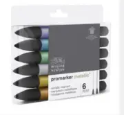 Winsor & Newton Promarker Metallic Markers Set of 6