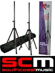 4 x SPEAKER STANDS + 2 x BAGS = HEAVY DUTY PORTABLE SPEAKERSTANDS w/ BAG