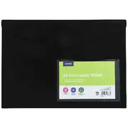 J.Burrows A4 Recycled Document Wallet Magnetic Closure Black