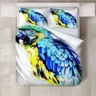 Blue Simple Feather 3D Print Duvet Quilt Doona Covers Pillow Case Bedding Sets