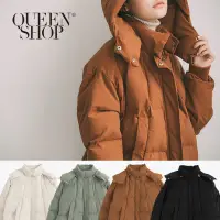 在飛比找蝦皮商城優惠-Ｑｕｅｅｎ Ｓｈｏｐ【02090011】雙領連帽厚鋪棉長版外