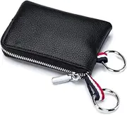 [SLEDEZ] Mens Cash Change Wallet Men's Coin Purse Mini Small Wallet Zip Coin Bag Card Case(Black)