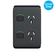 Clipsal Iconic Vertical Double Powerpoint 10A Skin Solid Edge Black