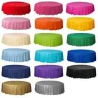 Round Solid Colour Plastic Table Covers Cloth Tablecloth Wedding Birthday Party