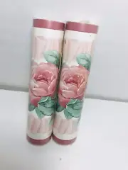 2 Pink Roses Wallpaper Borders Cottage Core each roll 5.4 Yds. Pre-pasted NEW