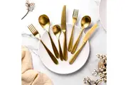 Sherwood Nouveau 42 Piece Cutlery Set Matte Gold