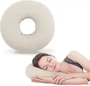 RoamReady Ear Piercing Pillow for Side Sleepers, Ear Pillows with Holes for Ear Pain, Ear Inflammation Pressure Sores, Cotton Earring Pillow for CNH Side Sleepers