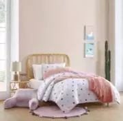 KOOLABURRA HANNAH~UGG~F/QN SZ~3 PC COMFORTER SET~SHAMS~WHITE~COLORFUL DOTS~NEW